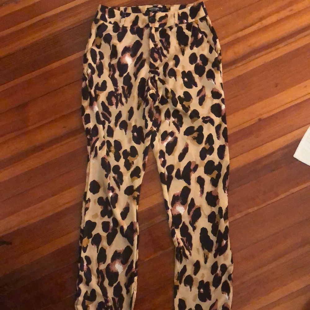 Silk leopard pants